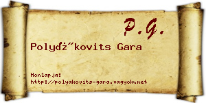 Polyákovits Gara névjegykártya